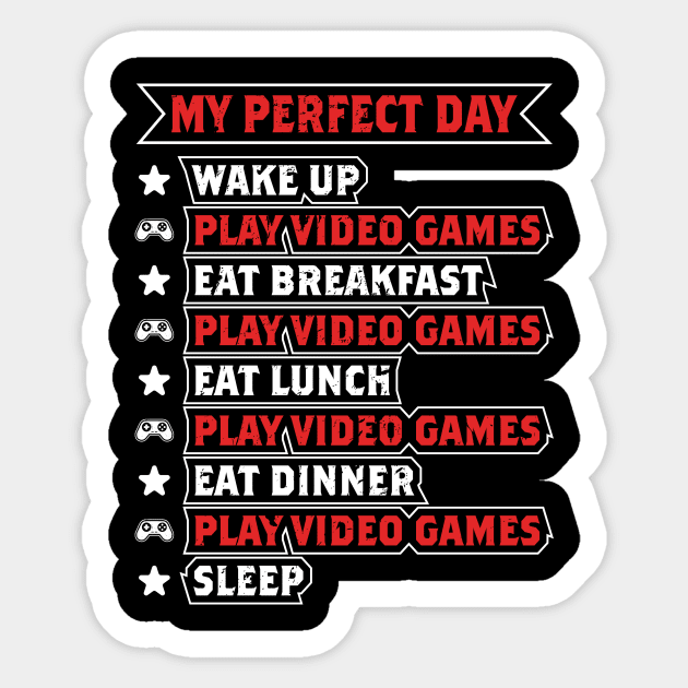 My Perfect Day Video Gamer Gift Sticker by JLE Designs